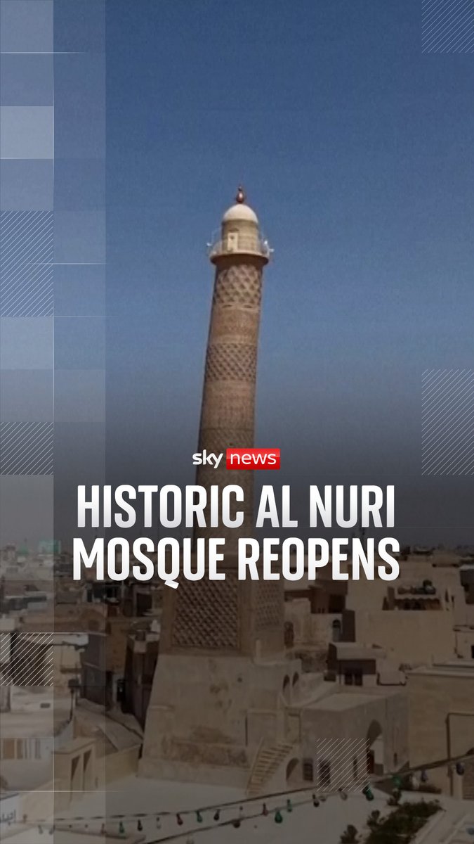 The historic al Nuri mosque has been reopened in the heart of Mosul's Old City in Iraq, eight years after it was destroyed by Islamic State militants. Read more about it here: