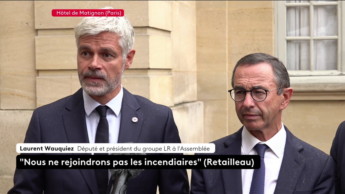 🗣 🔴 “Si on veut que la majorité du groupe LR vote la confiance sur cette question budgétaire, il est fondamental que ce qui a pu choquer les Français soit entendu.“, déclare Laurent Wauquiez, député et président LR à l’Assemblée, à la sortie de l’Hôtel de Matignon