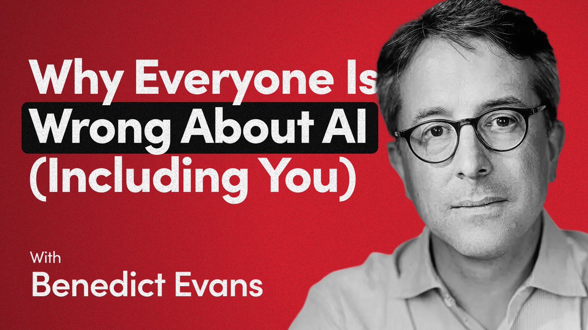 Everyone you know is using ChatGPT daily, right? Wrong. New data shows only 10% of people use it every day. Another 20% tried it once, shrugged, and never returned. And Benedict Evans, this week’s guest on The Knowledge Project and one of tech's sharpest analysts, barely uses it himself. When he tested OpenAI's Deep Research product on mobile industry data (his former specialty), it cited fake sources, inverted statistics, and presented numbers that don't exist. His verdict: “If I have to fact-check every single number, why am I using this?” Evans argues we're just watching the same film we've seen before with PCs, internet, and mobile. The incumbents scramble to make it a feature. New players emerge. Most go bust. And most people struggle to find real use cases. And in 10 years, it's just software. The twist with AI? It’s free to try. No $5,000 computer needed. Yet 90% of people still aren't using it daily. Maybe that tells us something important. Full episode with Benedict Evans out now:
