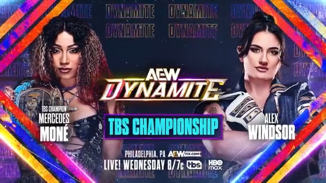 #AEWDynamite 8pm ET/7pm CT, TBS + HBO Max Tomorrow, 9/3! TBS Title Mercedes Moné vs Alex Windsor アレクス・ウィンザー Windsor says she’s proven she can make Mercedes tap, + she can do it again! After Mercedes Moné Varnado disrespected Will Ospreay • ウィル・オスプレイ, Windsor wants payback + TBS Title, TOMORROW NIGHT!
