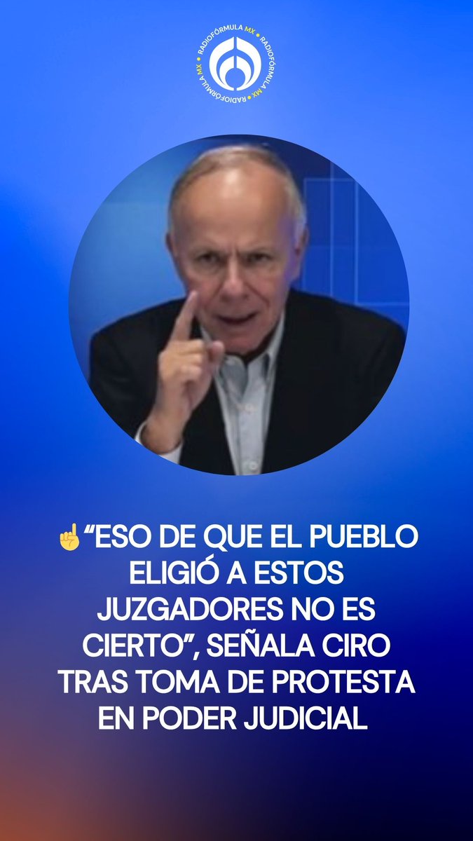 “Insisten en instalar una narrativa sin sustento”, 🗣️expresó Ciro Gómez Leyva tras discurso de la 4T en la toma de protesta del Poder Judicial. El periodista aseguró que fue el poder y no el pueblo quien eligió a ministros y magistrados en elección judicial a través del uso de los “acordeones” y con un bajo porcentaje de votación.