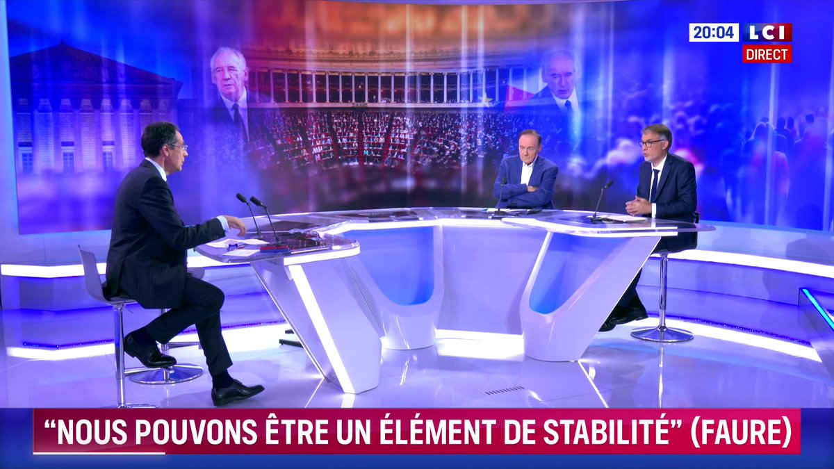 🔴 Olivier Faure (Olivier Faure), invité de Darius Rochebin 🗣️ "Je suis à la disposition du chef de l'État à tout moment pour discuter des conditions dans lesquelles nous pourrions occuper les places gouvernementales qui sont occupées par la majorité relative de Bayrou."