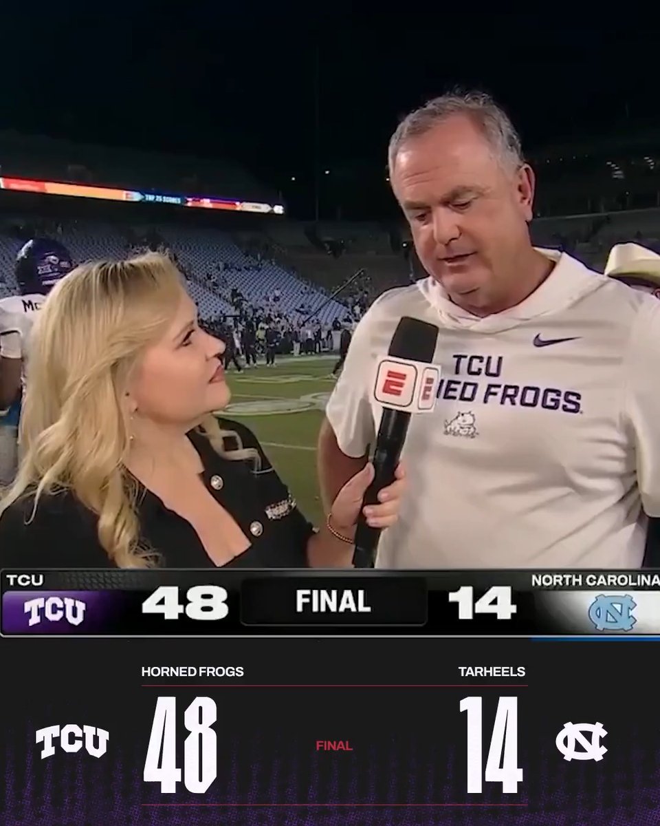 41 Unanswered Points for TCU as the Frogs Roll Tar Heels in Dominant Fashion on Monday Night‼️ #GoFrogs
