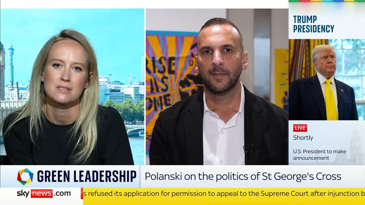 "That English flag means different things to different people." Green Party leader Zack Polanski tells Sophy Ridge that some people experience the St George's cross as "intimidation". #PoliticsHub 📺 Sky 501, Virgin 602, Freeview 233 and YouTube