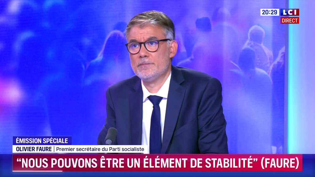 🔴 Olivier Faure (Olivier Faure), invité de Darius Rochebin 🗣️ "Il faut qu'il y ait un Premier ministre de gauche avec un gouvernement de gauche."