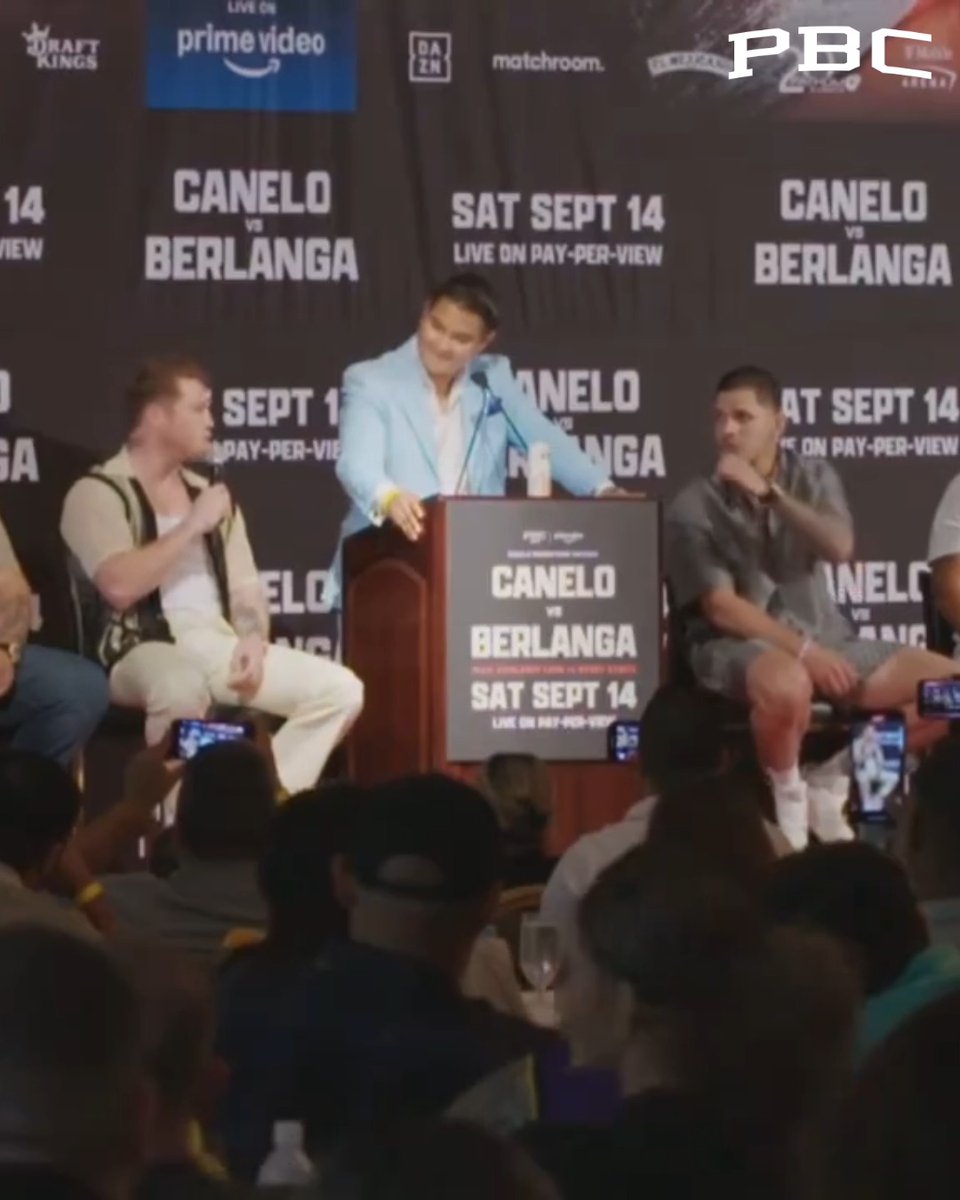 When Canelo Alvarez mocked Edgar Berlanga relentlessly after Berlanga jumped up to confront him at their press conference 😅 #CaneloCrawford live on Netflix l #RiyadhSeasonCard | موسم الرياض | Riyadh Season | Sept 13th 🥊