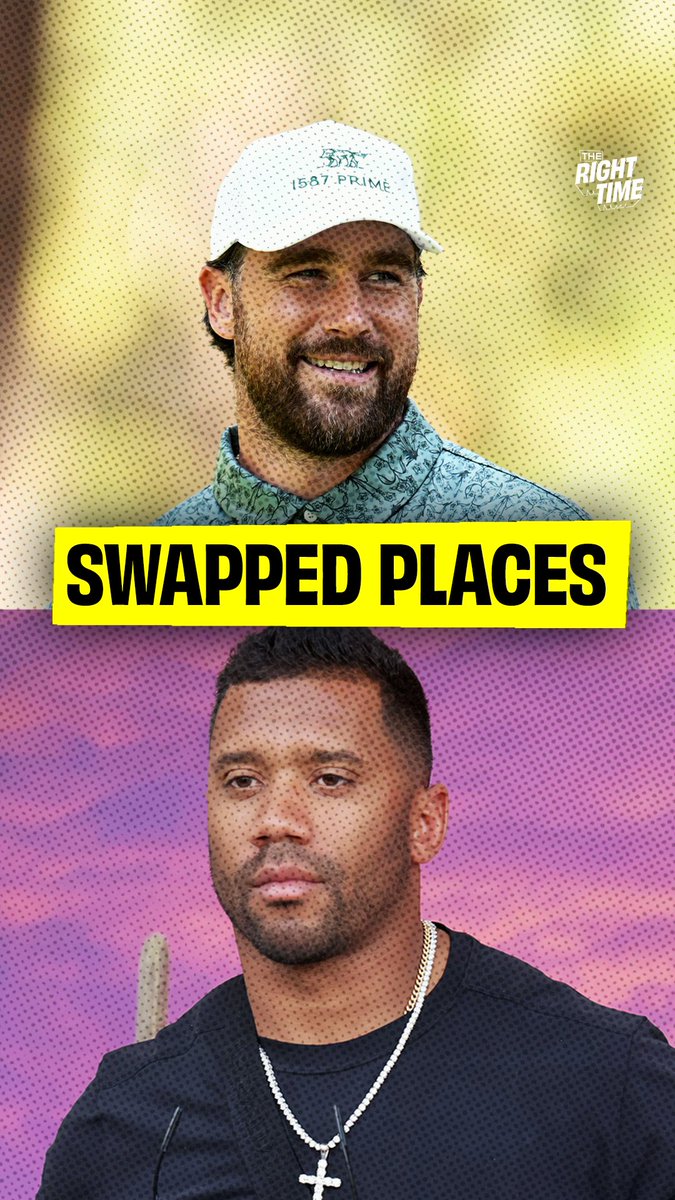Travis Kelce and Russell Wilson really swapped places 😂