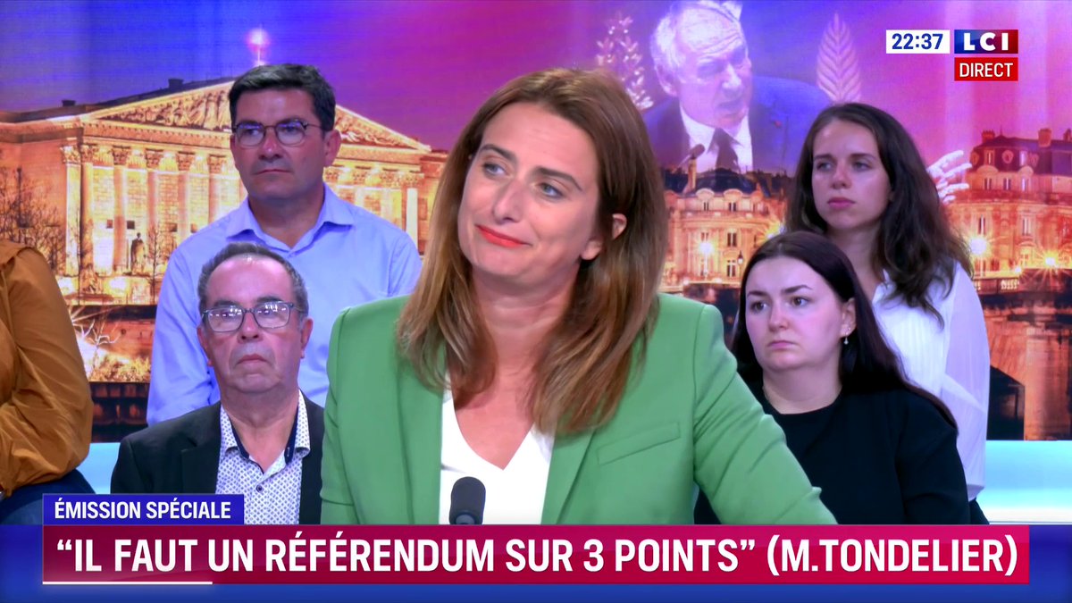 🔴 Marine Tondelier (Marine Tondelier), invitée de LCI : 🗣️ "Il faut un référendum et poser 3 questions aux Français : l'abrogation de la réforme des retraites, la taxation des plus riches, la décentralisation"