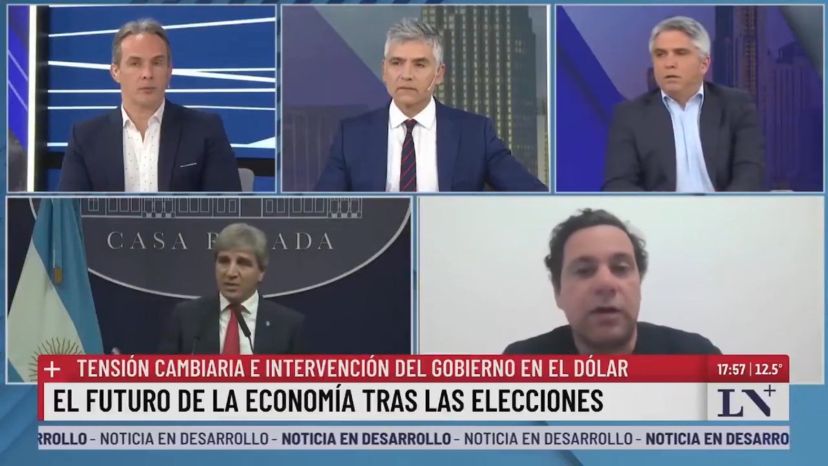 💬 "El mercado descuenta que el Gobierno pierde por 8 puntos el domingo". El economista Fernando Marull analizó cómo impacta el escenario electoral en el tipo de cambio. 📺 En #ElNoticiero