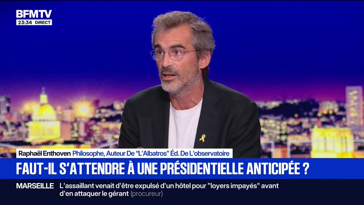 Crise politique: "LFI, c'est un système de pensée pour adolescent", fustige le philosophe Raphaël Enthoven