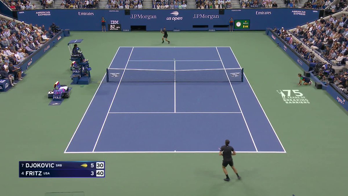 DJOKOVIC COMES OUT ON TOP AFTER A 25-SHOT RALLY ON BREAK POINT 😱 🤯 (via US Open Tennis)