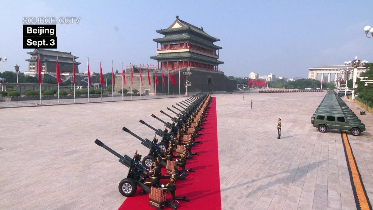 China's military parade kicked off with an 80-gun salute. The event marks 80 years since Japan’s defeat in World War II. Follow along for live updates: