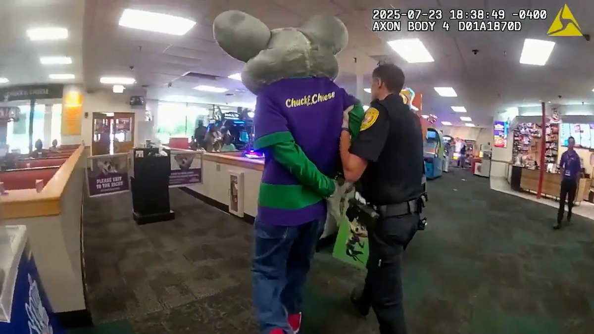 Now we have the bodycam footage of the Chuck E Cheese mascot arrest