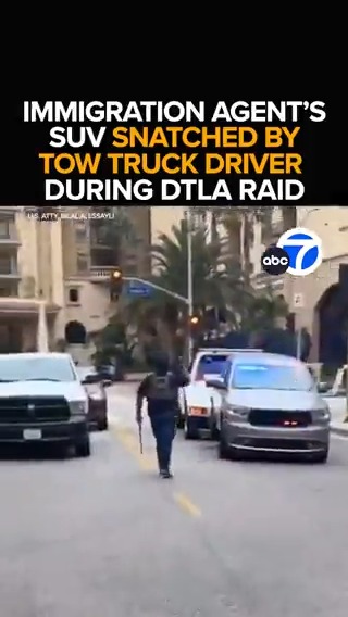 A tow truck driver is facing federal charges after snatching an immigration agent's SUV during a downtown L.A. raid. Federal agents were arresting a popular influencer when the driver towed the agent's vehicle. The new charges - Tonight at 11 from ABC7.