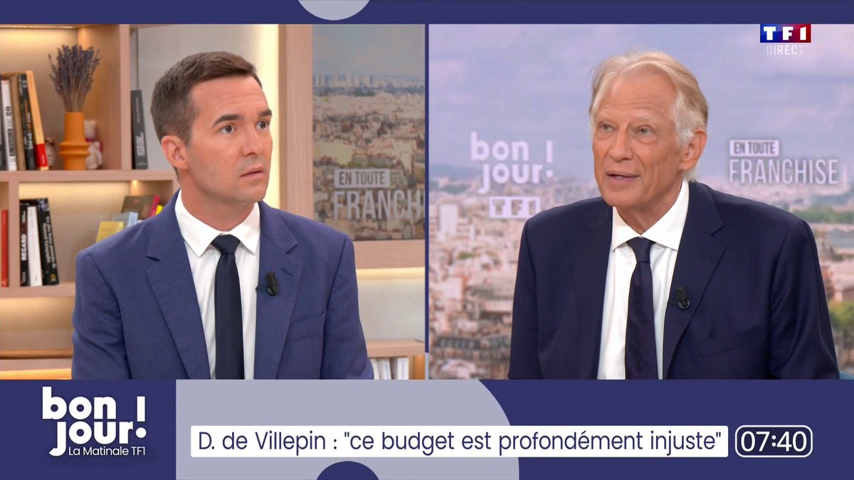"À partir du moment où on a une politique qui a échoué, le président de la République ne peut pas prétendre poursuivre cette politique (...) Il faut donc un nouveau système politique de l'ordre de la cohabitation", Dominique de Villepin dans #BonjourLaMatinaleTF1