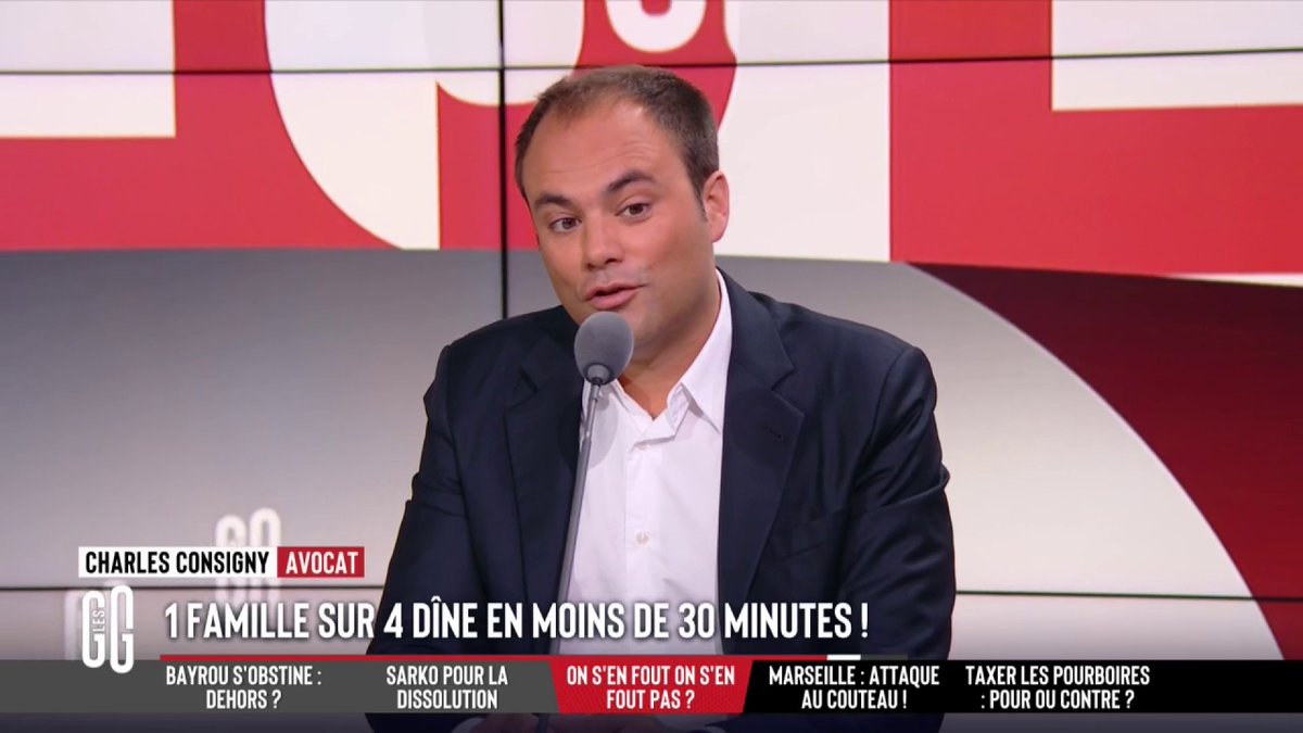 🍽️ 1 famille sur 4 dîne en moins de 30 minutes ! 🤣 L'ironie de Charles Consigny est de retour : "Beaucoup de gens ne sont plus qu'un ventre. Les Français passent beaucoup trop de temps à table, C'est interminable. Les gens ne font que bouffer et après ils dorment." #GGRMC