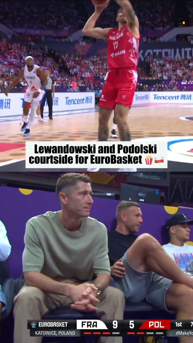💥 Legends in the house: Lewandowski & Podolski showed up at #EuroBasket 🏀🤝⚽️