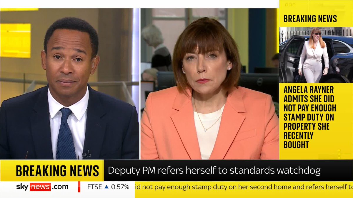 Sky's Beth Rigby said Angela Rayner was "holding back the tears" as she admitted to not paying enough stamp duty on a property she recently bought. The Deputy Prime Minister is now under investigation by the standards commissioner. 📺 Sky 501 &amp; YouTube