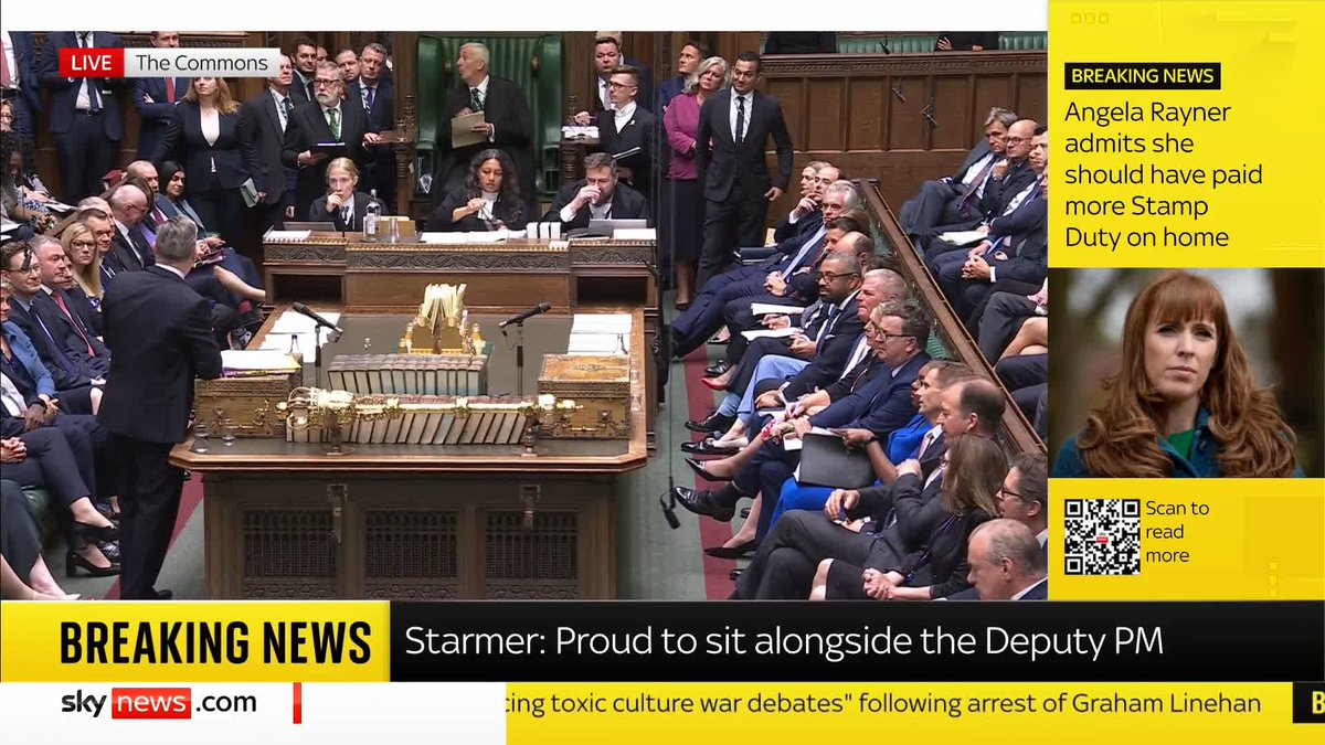 "We're putting out the fires they (Conservatives) created" Prime Minister Sir Keir Starmer blames the Conservatives for the biggest fall in living standards and says they've spent their first year in government putting out their fires 📺 Sky 501