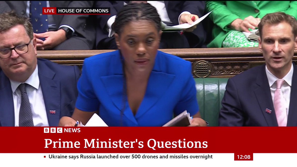 Kemi Badenoch asks the PM if he "really thinks the country can wait that long" ahead of the Budget on 26 November Keir Starmer responds that the Conservatives didn't go through "the necessary steps" in their Budget and "blew up the economy" #PMQs