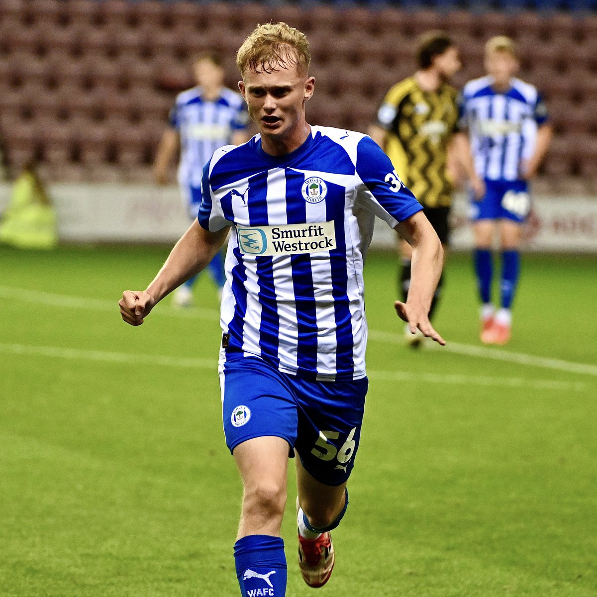 👏 A fairytale story for Callum Jones! Nine months after beating Non-Hodgkin Lymphoma, Cal made his professional debut for Wigan Athletic, the team he has supported since a young age! 💙 #wafc 🔵⚪️