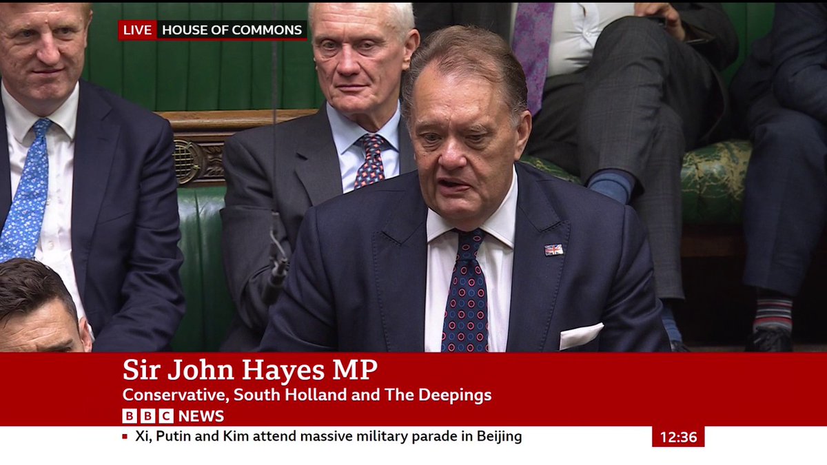 Conservative MP Sir John Hayes asks if the PM will "take steps to ensure" that "our flag is flown on every government and public building" Keir Starmer says that the flag "belongs to all of us" and "we should be proud of it and value it" #PMQs