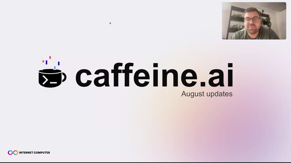 🔥 Here's a hotly anticipated update on caffeine from the team. Caffeine is no longer an idea - it’s live and delivering for builders: 💬 Natural language → working apps deployed on ICP 🚀 Alpha launched in SF, thousands already testing 📈 15,000+ waitlist, rollout to more users underway 🛒 App Market coming next to share + monetize apps Watch the update below ⬇️ (Global R&D update: