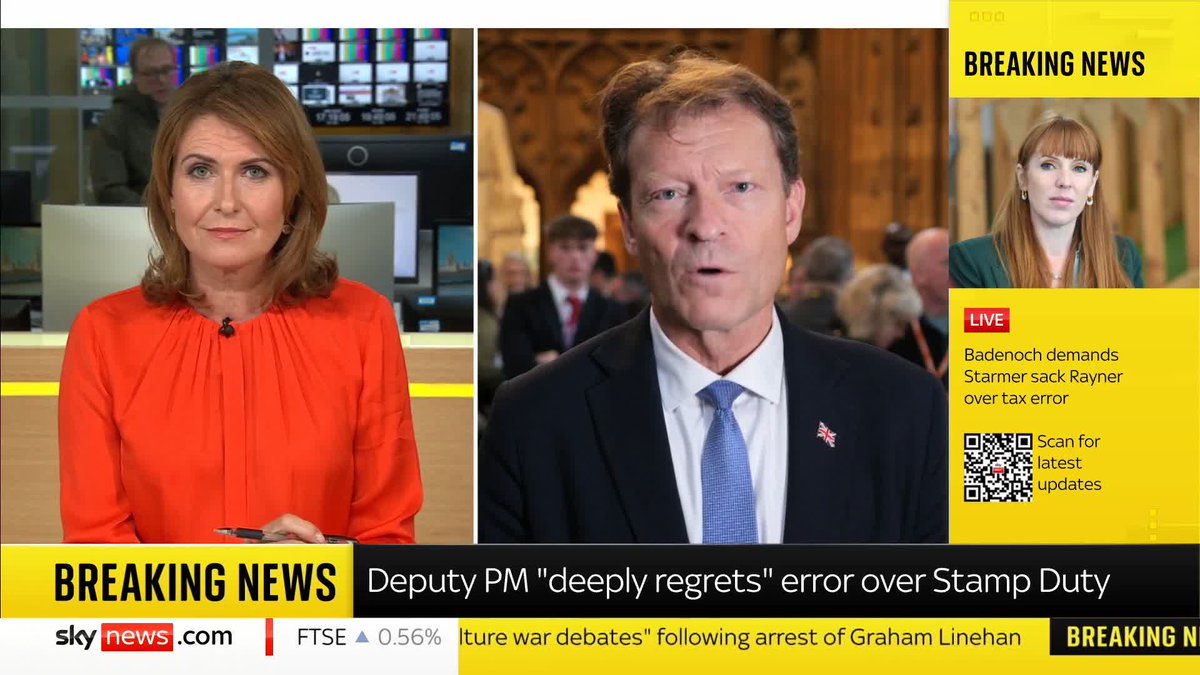 "All she's done is blame everyone else but herself." Reform UK Deputy Leader Richard Tice reacted to the Deputy Prime Minister's tax affairs row while speaking with Sky's JayneSeckerSky 📺 Sky 501, Virgin 602, Freeview 233 and YouTube