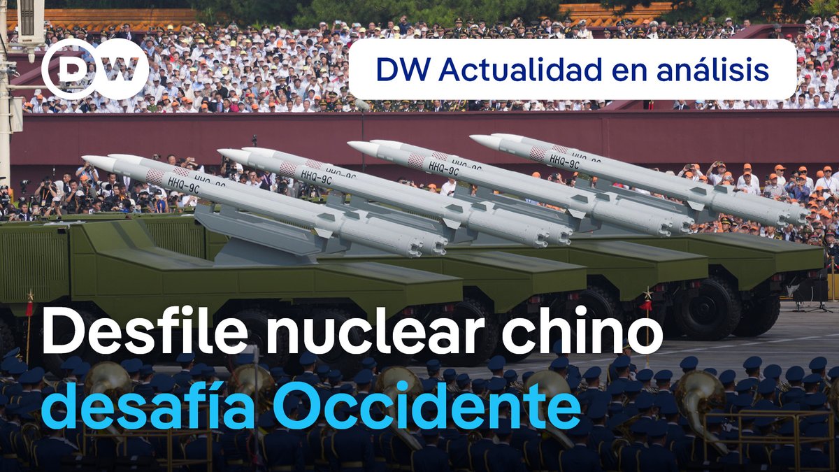 Xi Jinping exhibe poder militar en el mayor desfile de la historia de China con Putin y Kim Jong-un El material militar que desfiló por la plaza de Tiananmen incluyó misiles nucleares que, según los medios de comunicación estatales chinos, podrían alcanzar cualquier punto del planeta. /jr