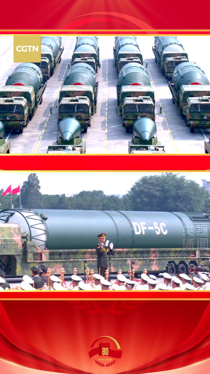 #China showcases its nuclear force in land, sea and air together for the first time #VDay