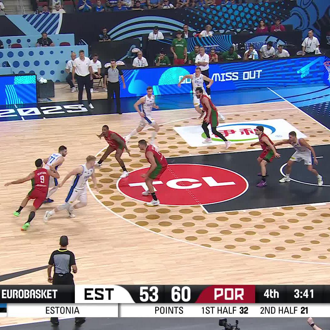 ARTUR KONONTSUK ๐ฅ๐ฅ๐ฅ Three 3 pointers in a row to give Estonia ๐ช๐ช the lead! Riga crowd is going crazy! #EuroBasket