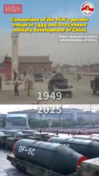 PLA's parade troops during China's V-Day parade on September 3 witness the testament to decades of change and growth. Check the video to watch the comparison of PLA's parade troops in 1949 and 2025 in one minute: