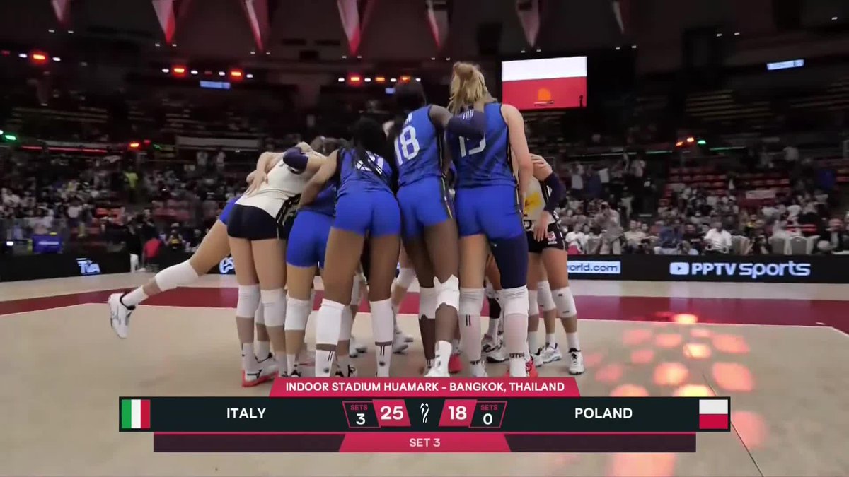 #Thailand2025: 🇮🇹 ITALY 3-0 POLAND 🇵🇱 The Azzurre sweep into the semifinals! 🔥 Highlights coming soon… 👀 📺 Watch the match replay on VBTV: 🏐 #WWCH #Volleyball #Pallavolo #ElectrifyingThailand