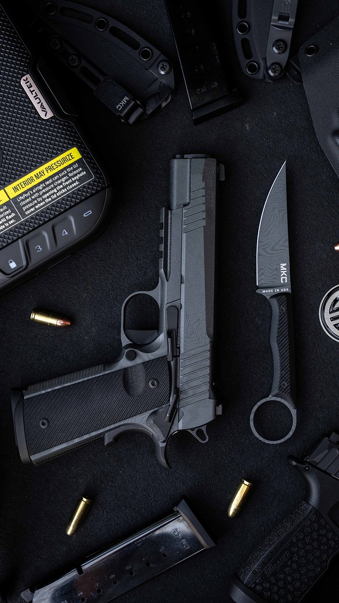 SIG SAUER x Montana Knife Company SIG SHORTS limited edition Damascus Cerakote 1911X pistol & Wargoat knife kit The newest limited-edition release from SIG Shorts features a collaboration with Montana Knife Company and includes an exclusive MKC Wargoat knife and a SIG Custom Works-designed 1911X with a unique Damascus pattern Cerakote finish. This special SIG SHORTS release is built for collectors and enthusiasts, blending the modern design of the 1911X with Montana Knife Company’s signature style rooted in American craftsmanship. The SIG SAUER 1911X delivers a new level of performance to the classic 1911 platform, featuring an optics-ready slide with a compact footprint, a crisp single-action trigger, XRAY3 day/night sights, G10 grips and for this SIG SHORTS special edition, it features a truly unique Damascus-patterned Cerakote finish. The Montana Knife Company Wargoat is purpose-built for everyday carry; its compact, lightweight, concealable design was engineered for absolute control with its ring handle, deep finger choil, and ergonomic G-10 grip. Crafted by legendary knife maker Josh Smith from premium Magnacut stainless steel, this special edition Wargoat also features the exclusive Damascus-patterned Cerakote finish. This SIG SHORTS collaboration ships with (3) 8-round magazines and is packaged with a custom Savior Bag, and as with all SIG SHORTS, this special edition collaboration with Montana Knife Company will be available only for a limited time.