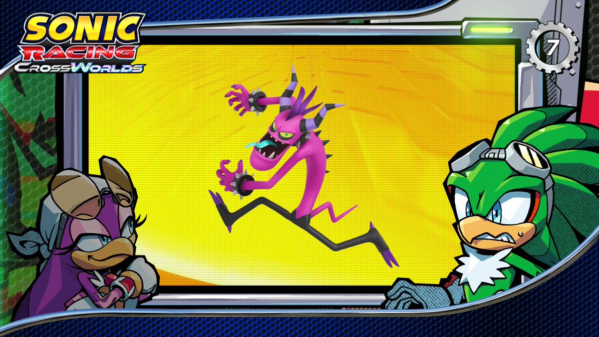 Jet looks nervous and you should be too! Dr. Eggman, Zavok, & Zazz are vicious competitors who could make trouble for you out on the track. Pre-order today: