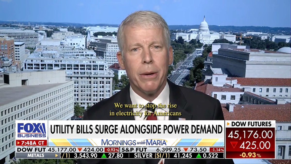 Electricity prices rose almost 30% under the Biden administration. It's part of the reason President Trump was elected. We're doing everything we can to build common sense projects to strengthen the electricity grid and lower prices for Americans.