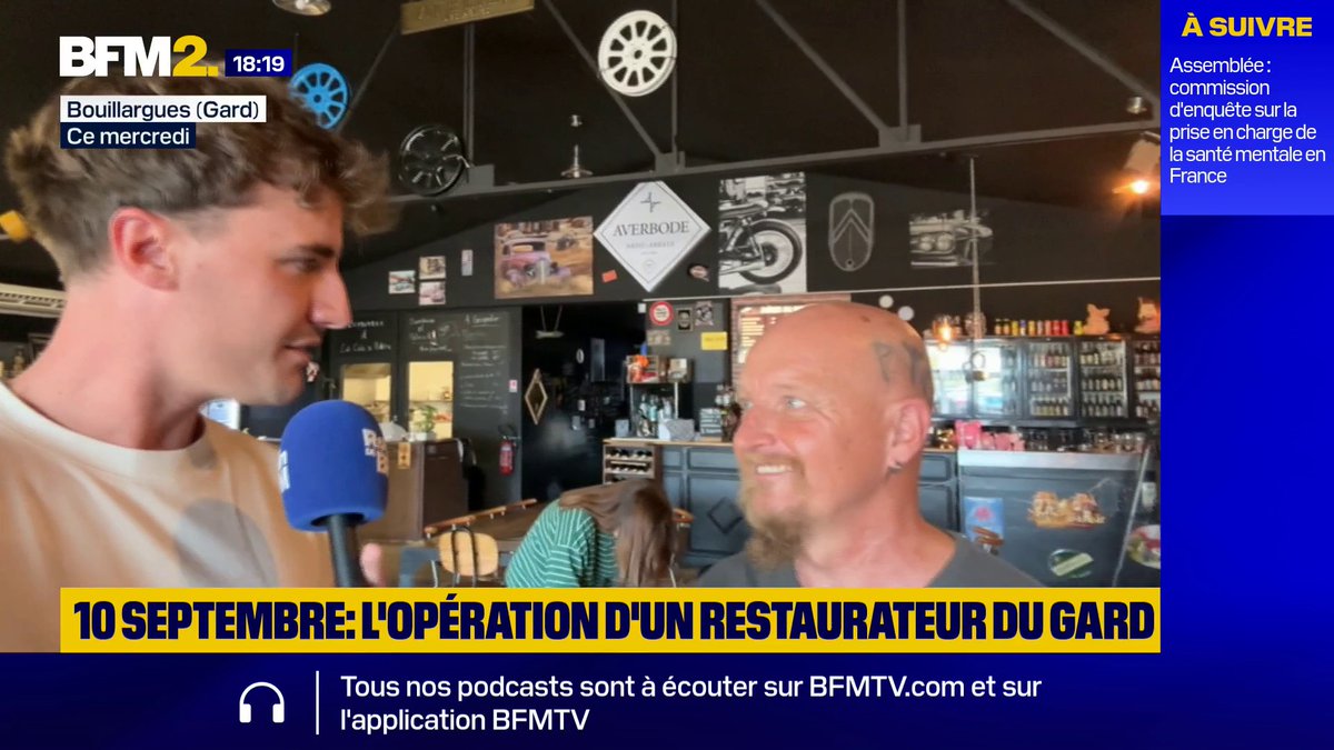 🗨️ "On s'est engagés à faire une remise de 10% pour les clients qui paient en espèce" L'initiative originale de ce restaurateur du Gard pour soutenir le mouvement du 10 septembre "Bloquons-tout" #BFM2 🎤 Robin Bernaud