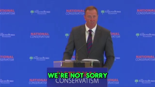 We're not sorry. Why would we be sorry? America is the most magnificent heritage ever known to man. We can no longer apologize for who we are.