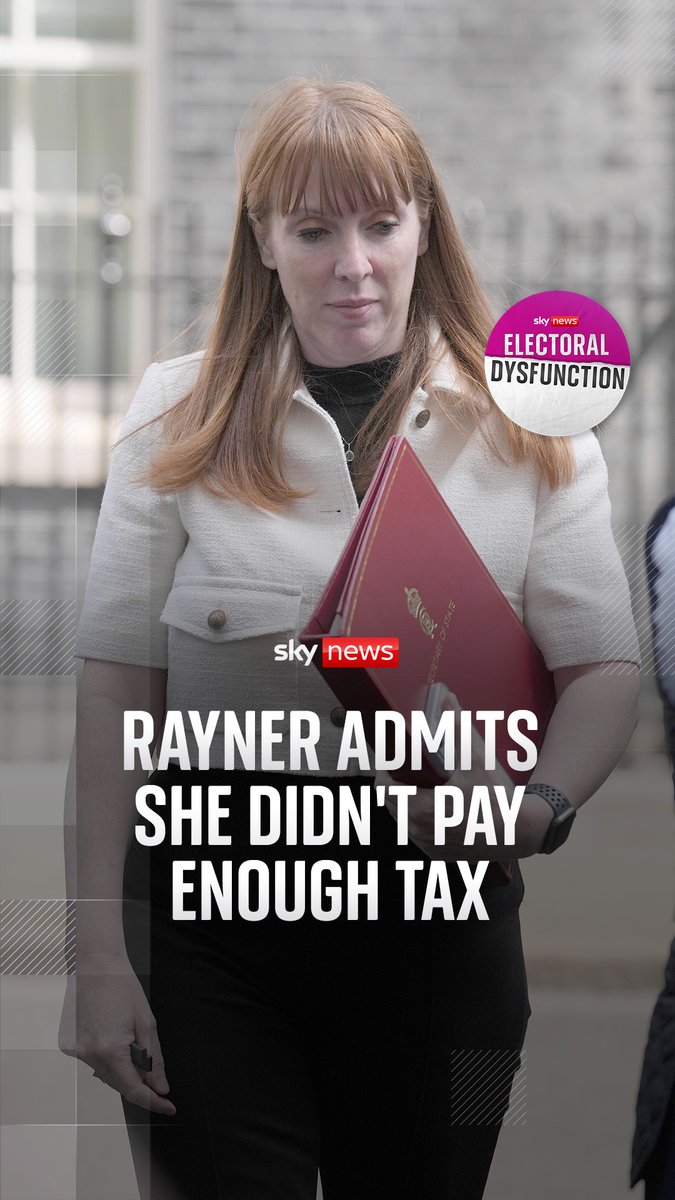 Deputy PM Angela Rayner has admitted she did not pay the right amount of stamp duty and says she has referred herself to the independent adviser on ministerial standards. 🎧 Listen to the interview with Beth Rigby on the Electoral Dysfunction podcast: