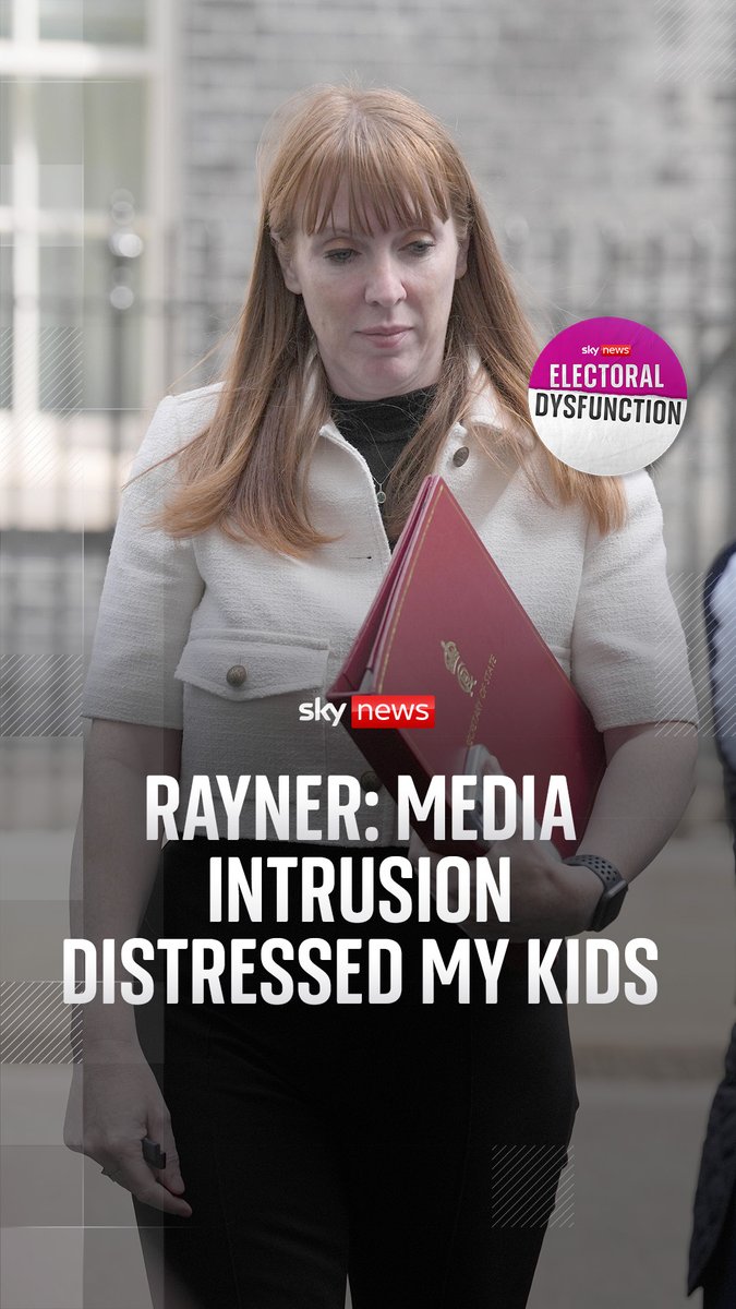 "It's distressing...they're really upset." Speaking exclusively to #ElectoralDysfunction, Deputy PM Angela Rayner tells Beth Rigby how coverage of her tax row has impacted her family. 🎧 Listen: 📺 Watch:
