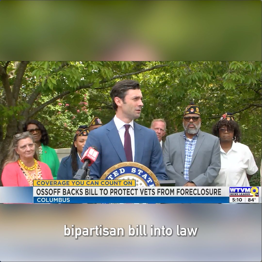 WATCH: The bipartisan VA Home Loan Reform Act championed by Sen. Ossoff to protect veterans facing foreclosure and homelessness has been signed into law.