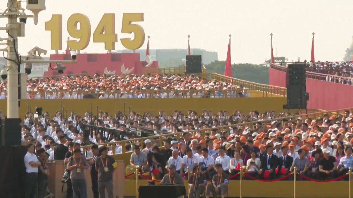 VIDEO People gather to catch a glimpse of China's massive parade displaying its military might, with North Korean's Kim Jong Un and Russia's Vladimir Putin in attendance. 'This puts China's image fully on display for the outside world,' lawyer Lai Zhiqiu tells AFP 🇨🇳 🎥