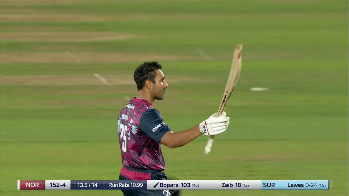 The moment Ravi Bopara reached a SUPERB HUNDRED in the T20 Blast quarter-final 💯👏