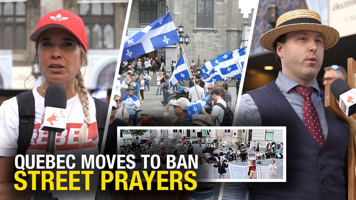 'Enough with the Islamists': Quebecers take a stand MONTREAL — On Sunday, August 31, outside the Notre-Dame Basilica, a fourth demonstration took place against Islamist street prayers and in defence of Quebec’s cultural heritage.