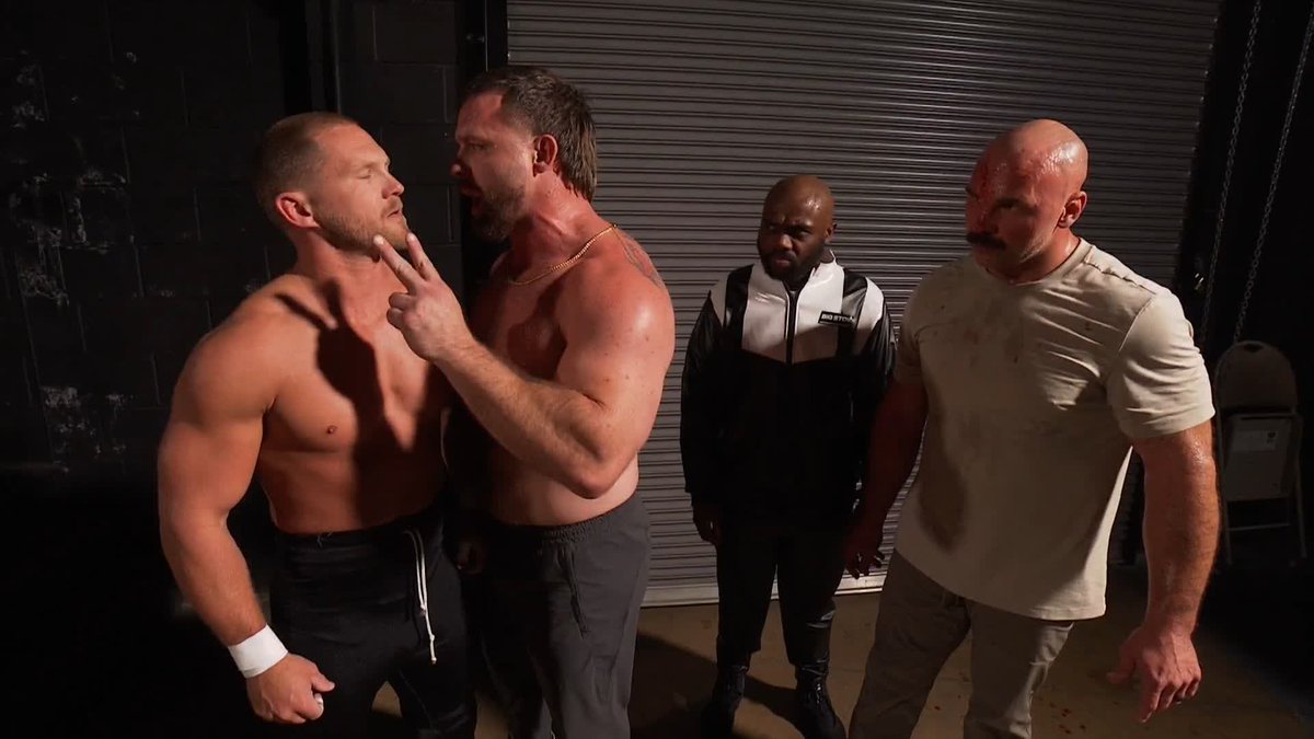 After the chaos with Adam Copeland and Jay 'Christian' Reso, Big Stoke and FTR (Daniel “Cash” Wheeler &amp; @DaxFTR) give their thoughts before addressing Dirty White Boy! Watch #AEWDynamite LIVE on TBS &amp; HBO Max