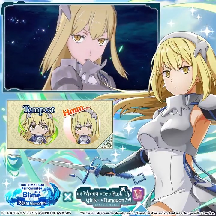 Ais will be joining ISEKAI Memories from 9/5 2:00 UTC!⚔️ Check out her Secret Skill video! If this post gets 5,000 reactions on social media worldwide, every chancellor will get an in-game Ais sticker! #ISEKAIMemories #SlimeIM #tensura ​#DanMachiCollab #danmachi
