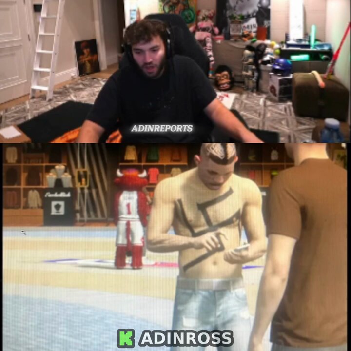 Adin Ross sent a voice message to Ronnie2k REPORTING this 2K user after seeing he has a sw*stika tattoo on his myplayer. “I can’t believe what I’m seeing, can we please get him banned Ronnie.”
