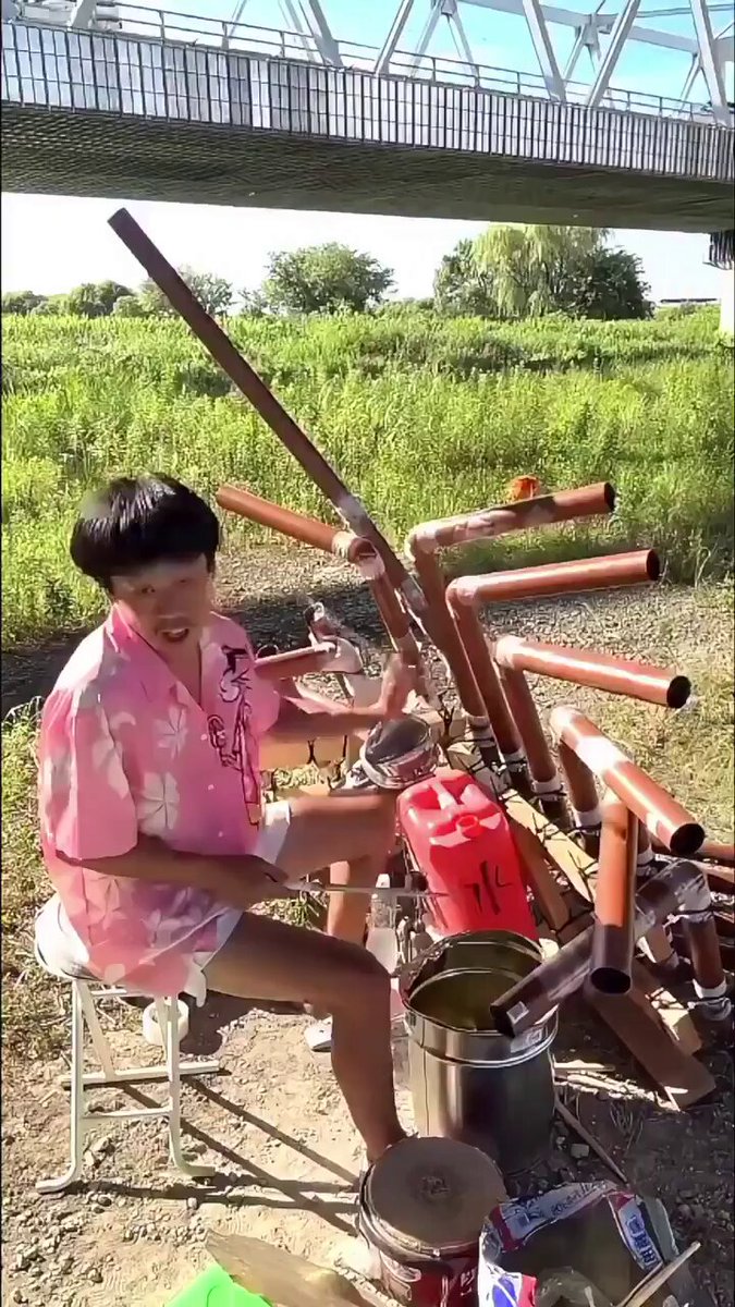 This guy made a drum kit out of objects and it sounds great