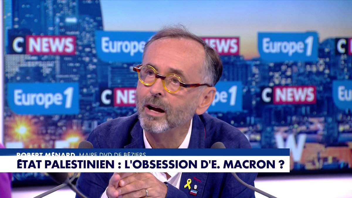 Robert Ménard sur l’obsession d’Emmanuel Macron pour l’Etat palestinien : «C’est un coup de poignard dans le dos d’Israël», dans #LaGrandeInterview