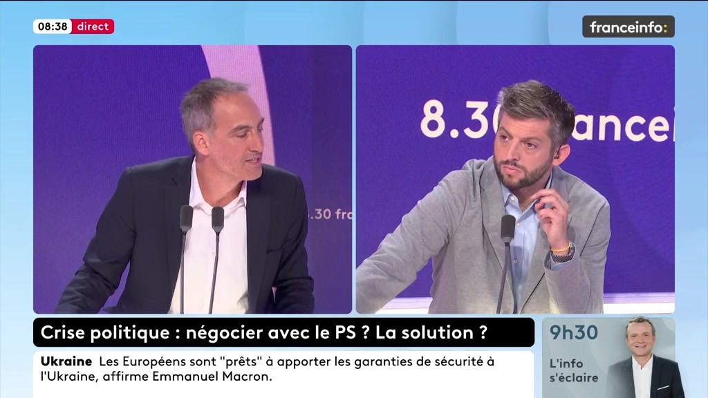 🔴 Vote de confiance à François Bayrou ➡️ "Ce qui est rejeté depuis le début dans nos propositions, c'est la mise à contribution sérieuse des plus hauts patrimoines et des grandes fortunes", indique Raphaël Glucksmann.